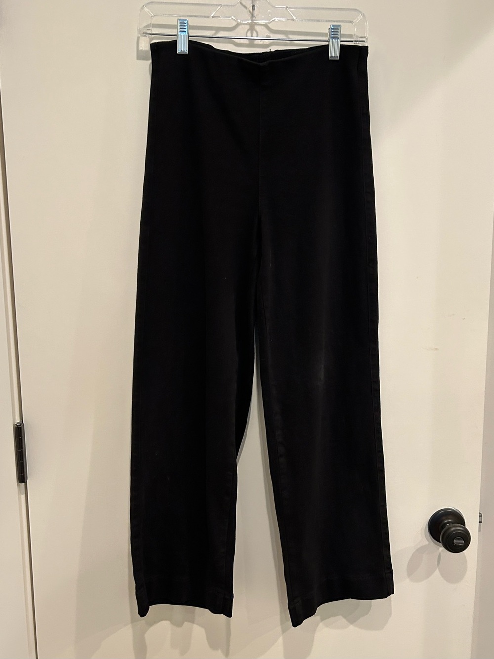 Frank & Eileen Westport Illusion Wide-Leg Pull-On Black Denim